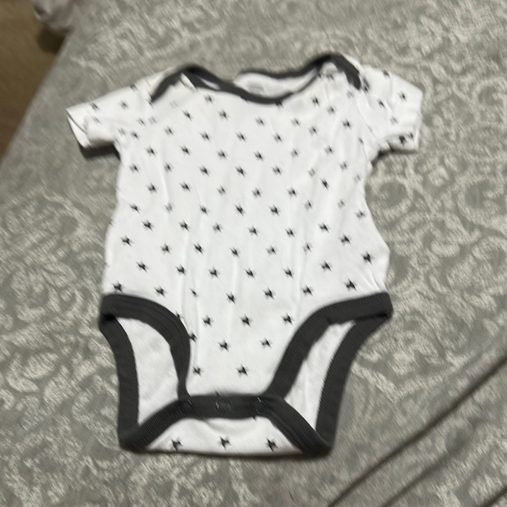 Amazon Essentials White and Black Bodysuit with Contrast Trim